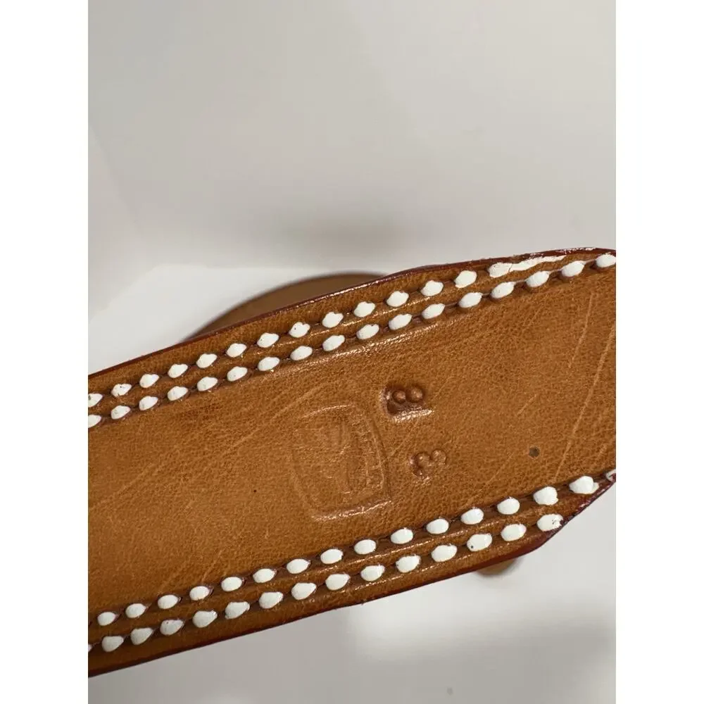 Cintos Belt‎ Western Genuine Leather Calf Hair Brown Mexico Men’s Size 38 Cowboy